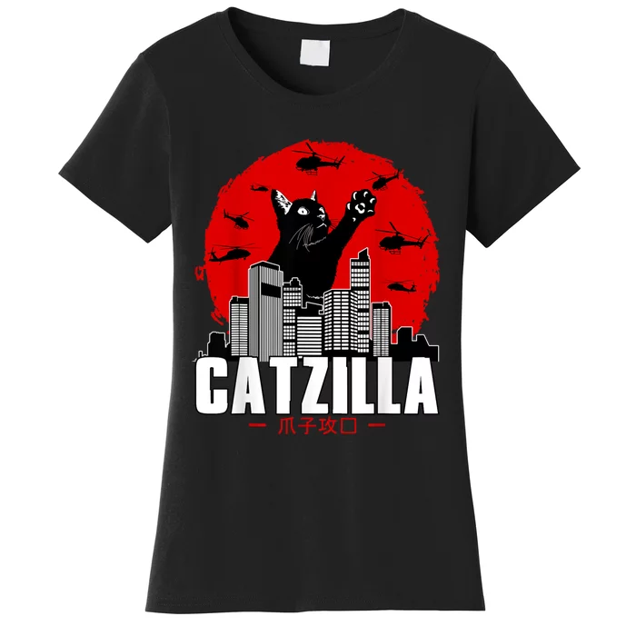 Catzilla Cute Cat Stuff For Cat Lover Cat Mom Cat Dad Women's T-Shirt