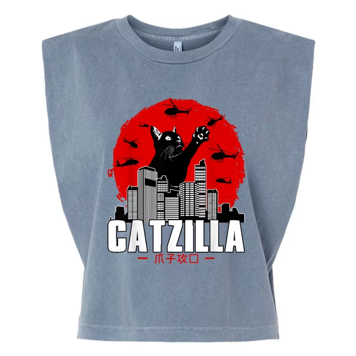 Catzilla Cute Cat Stuff For Cat Lover Cat Mom Cat Dad Garment-Dyed Women's Muscle Tee