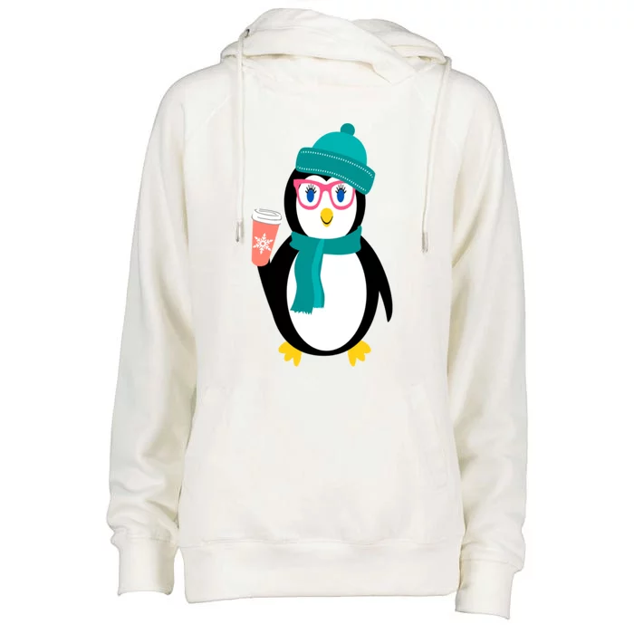 Cute Chillin Christmas Holiday Gift For Penguin Lovers Funny Gift Womens Funnel Neck Pullover Hood