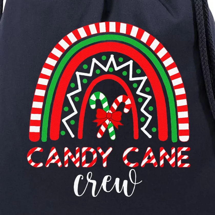 Candy Cane Crew Rainbow Candy Christmas Drawstring Bag