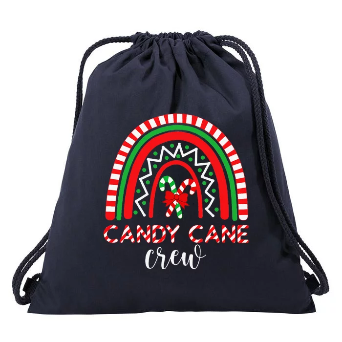 Candy Cane Crew Rainbow Candy Christmas Drawstring Bag