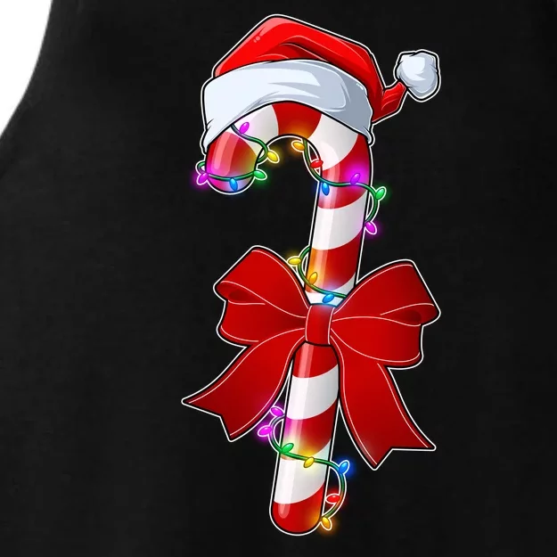 Cute Christmas Candy Cane Ladies Tri-Blend Wicking Tank