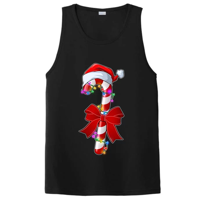 Cute Christmas Candy Cane Performance Tank