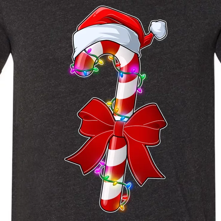 Cute Christmas Candy Cane V-Neck T-Shirt