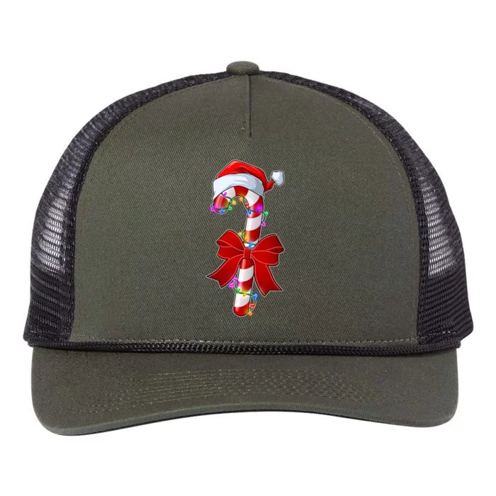 Cute Christmas Candy Cane Retro Rope Trucker Hat Cap