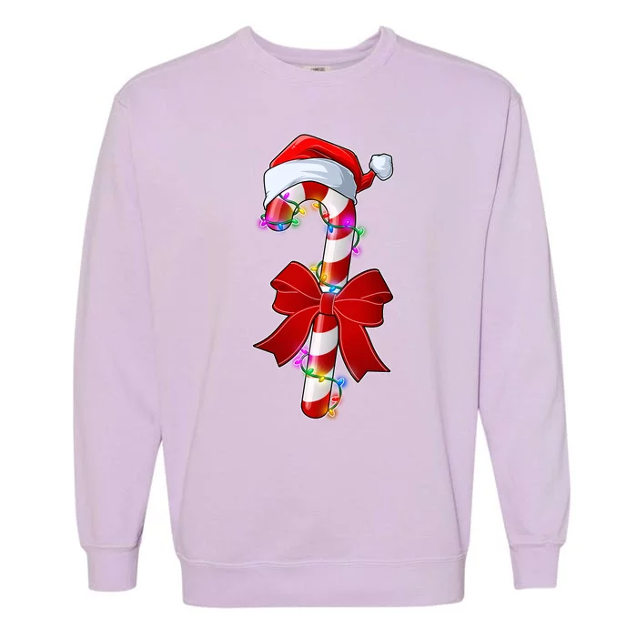 Cute Christmas Candy Cane Garment-Dyed Sweatshirt