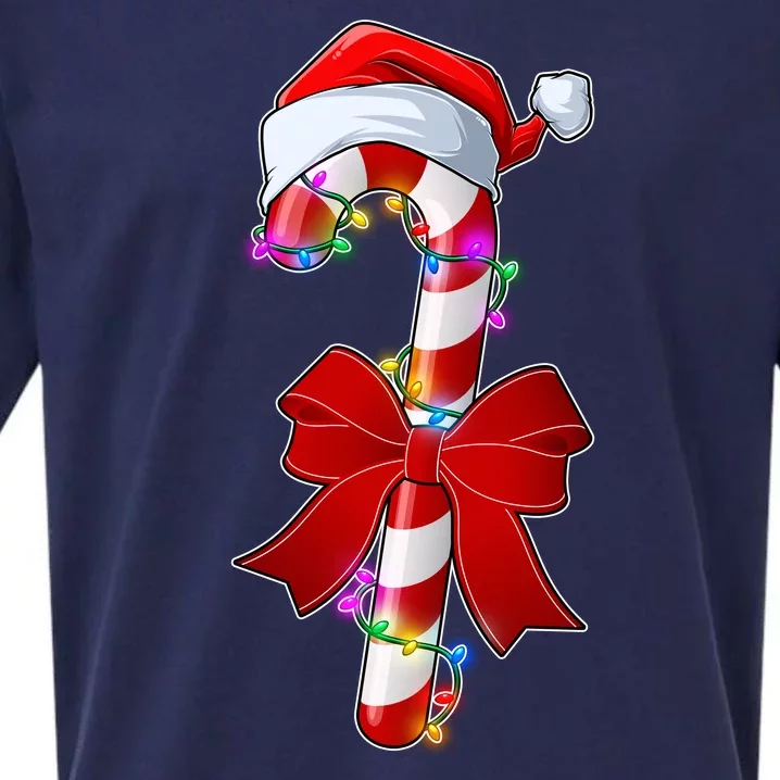 Cute Christmas Candy Cane Sueded Cloud Jersey T-Shirt