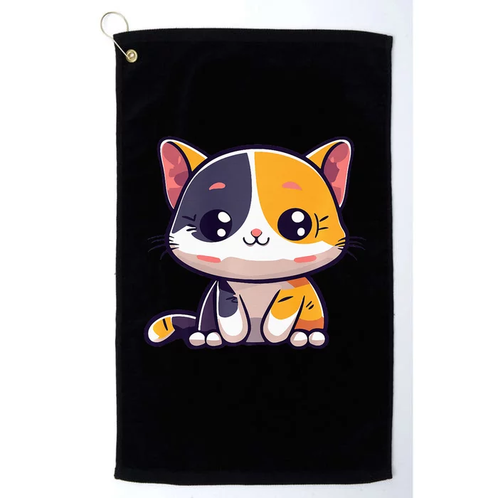 Calico Cat Cute Kitty Pet Kitten Owner Purr Meow Mom Mother Platinum Collection Golf Towel