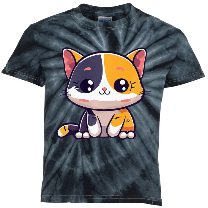 Calico Cat Cute Kitty Pet Kitten Owner Purr Meow Mom Mother Kids Tie-Dye T-Shirt