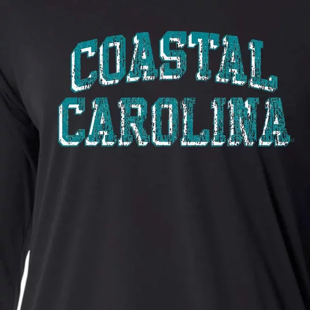 Coastal Carolina Chanticleers Retro Arch Logo Cooling Performance Long Sleeve Crew