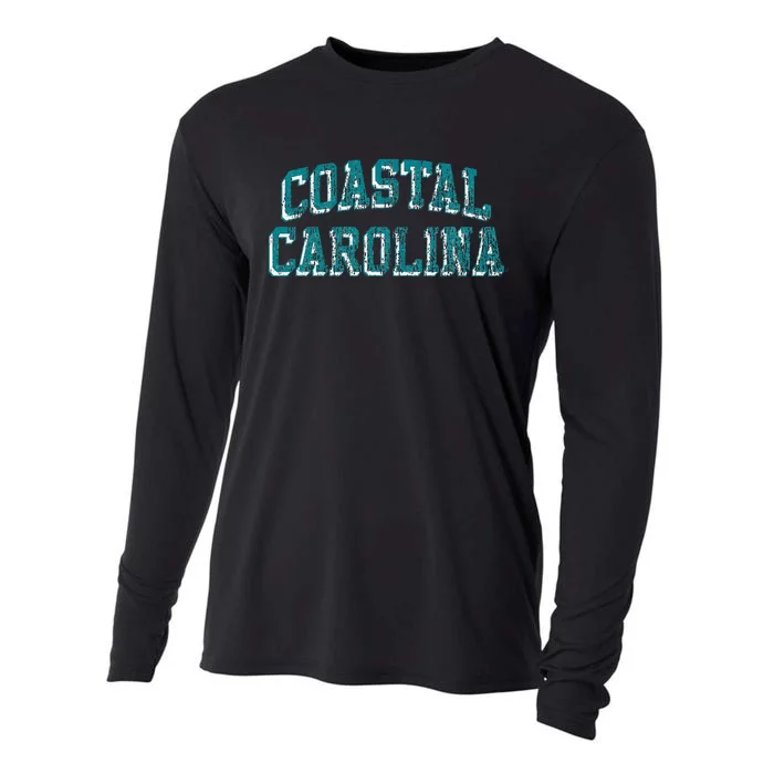 Coastal Carolina Chanticleers Retro Arch Logo Cooling Performance Long Sleeve Crew