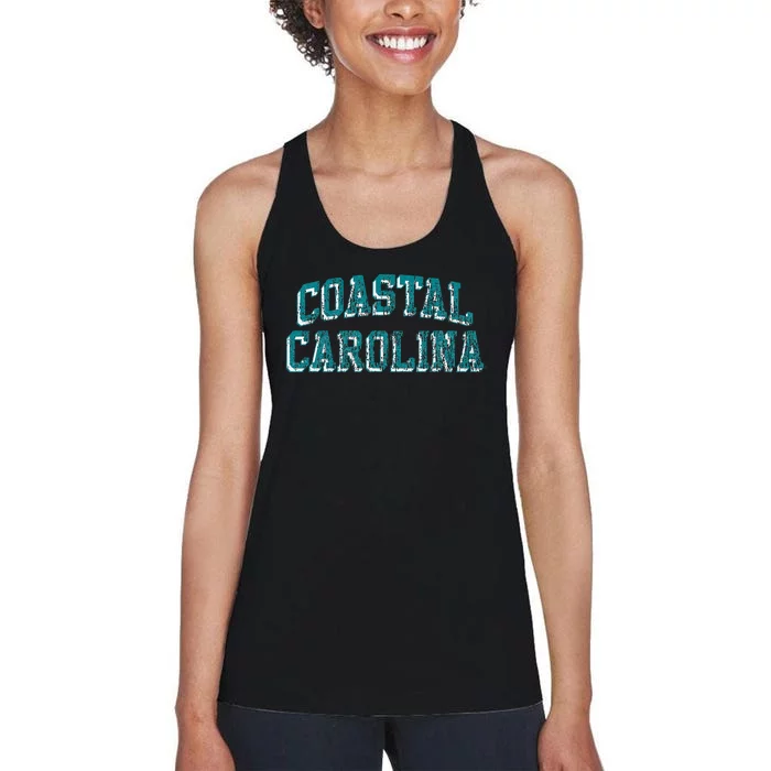 Coastal Carolina Chanticleers Retro Arch Logo Women's Racerback Tank