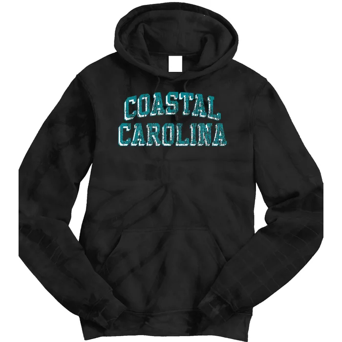 Coastal Carolina Chanticleers Retro Arch Logo Tie Dye Hoodie