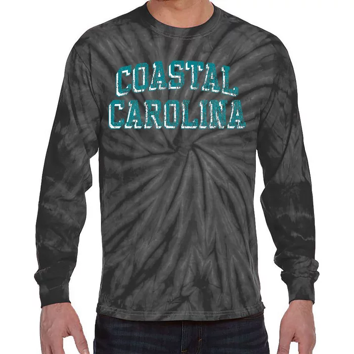 Coastal Carolina Chanticleers Retro Arch Logo Tie-Dye Long Sleeve Shirt