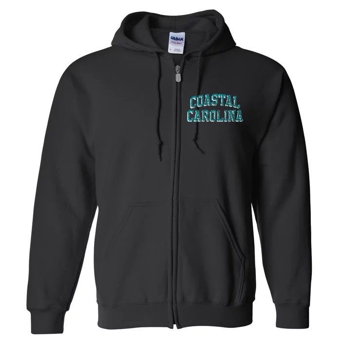 Coastal Carolina Chanticleers Retro Arch Logo Full Zip Hoodie