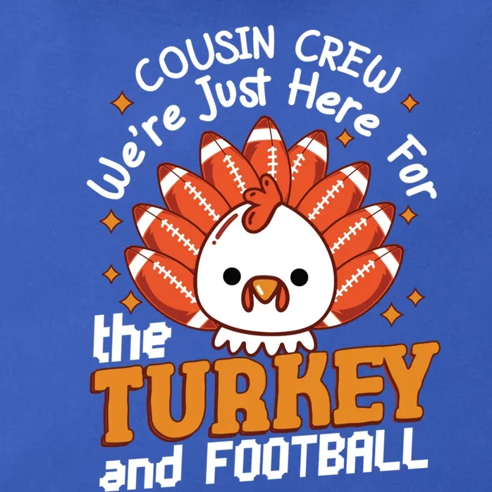 Cousin Crew Cute Turkey Football Feathers Happy Thanksgiving Gift Zip Tote Bag