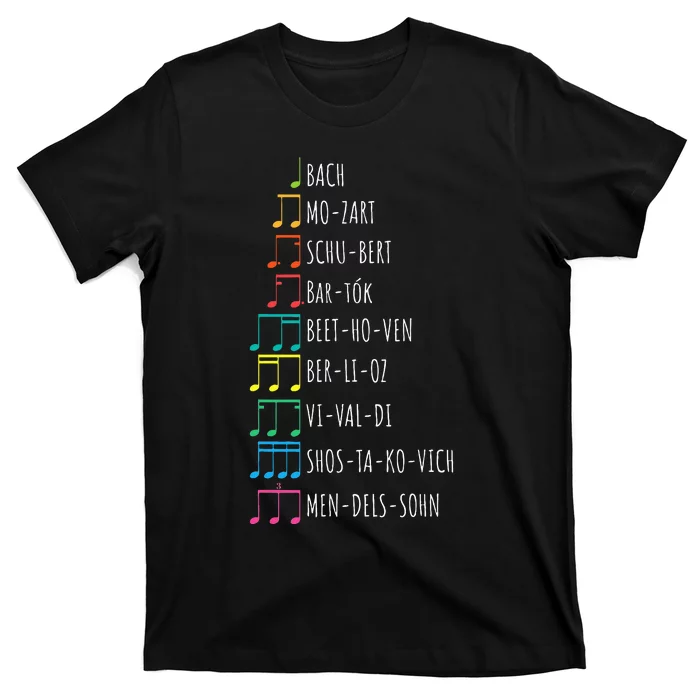 Classic Composers Classical Music Musical Notes T-Shirt