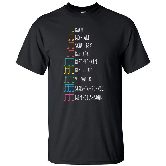 Classic Composers Classical Music Musical Notes Tall T-Shirt