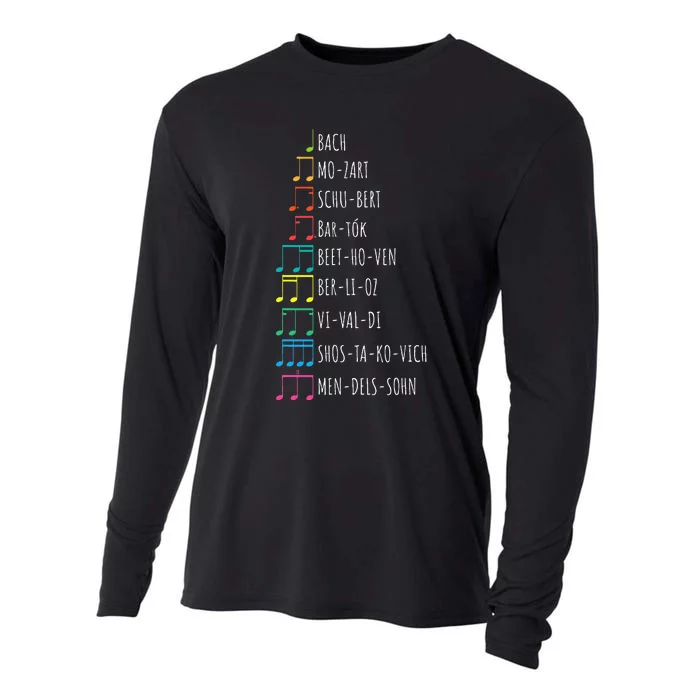 Classic Composers Classical Music Musical Notes Cooling Performance Long Sleeve Crew