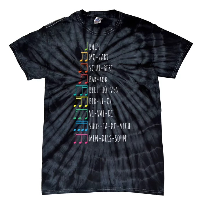 Classic Composers Classical Music Musical Notes Tie-Dye T-Shirt