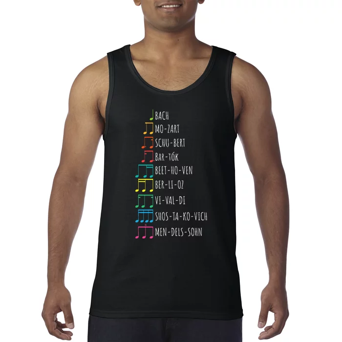 Classic Composers Classical Music Musical Notes Tank Top