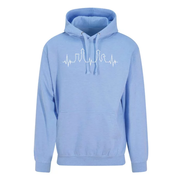 Chess, Chess Club, Chess Heartbeat Unisex Surf Hoodie