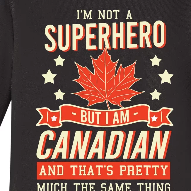 Canadian Canada Citizen Flag Superhero Power Eh Baby Long Sleeve Bodysuit