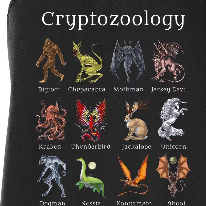 Cryptozoology Cryptid Creatures Fantasy Mythical Monsters Women's Racerback Tank