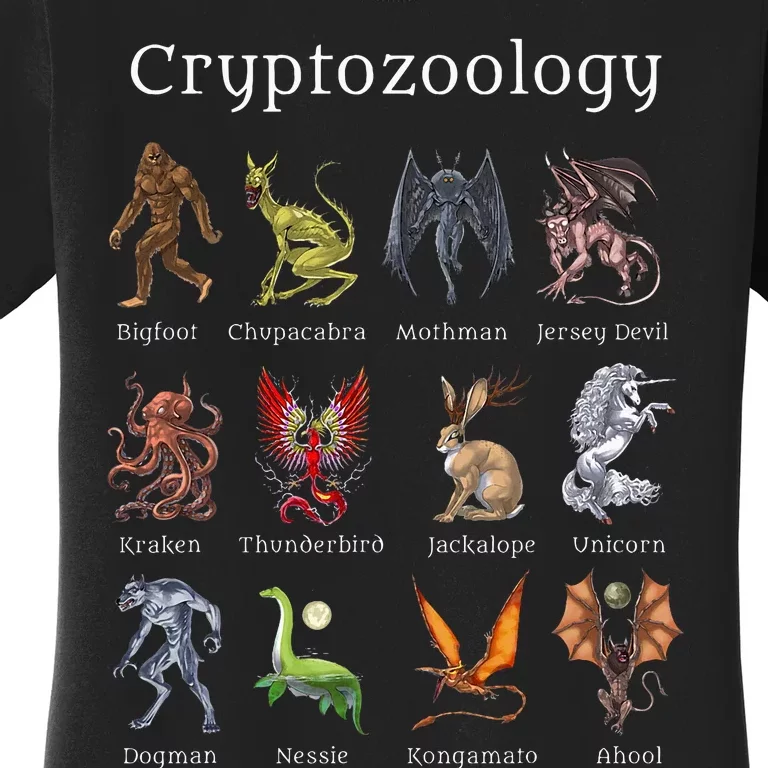 Cryptozoology Cryptid Creatures Fantasy Mythical Monsters Women's T-Shirt