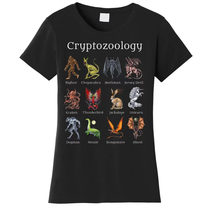 Cryptozoology Cryptid Creatures Fantasy Mythical Monsters Women's T-Shirt