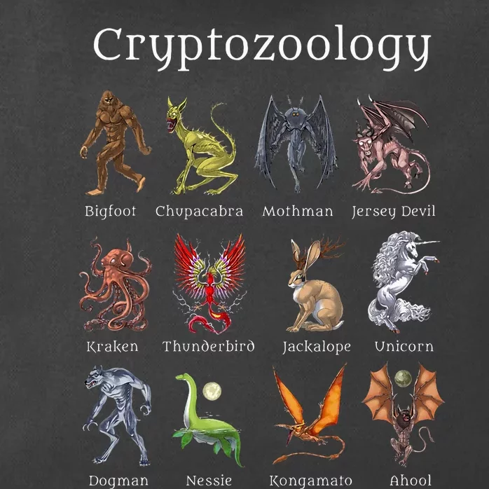 Cryptozoology Cryptid Creatures Fantasy Mythical Monsters Zip Tote Bag