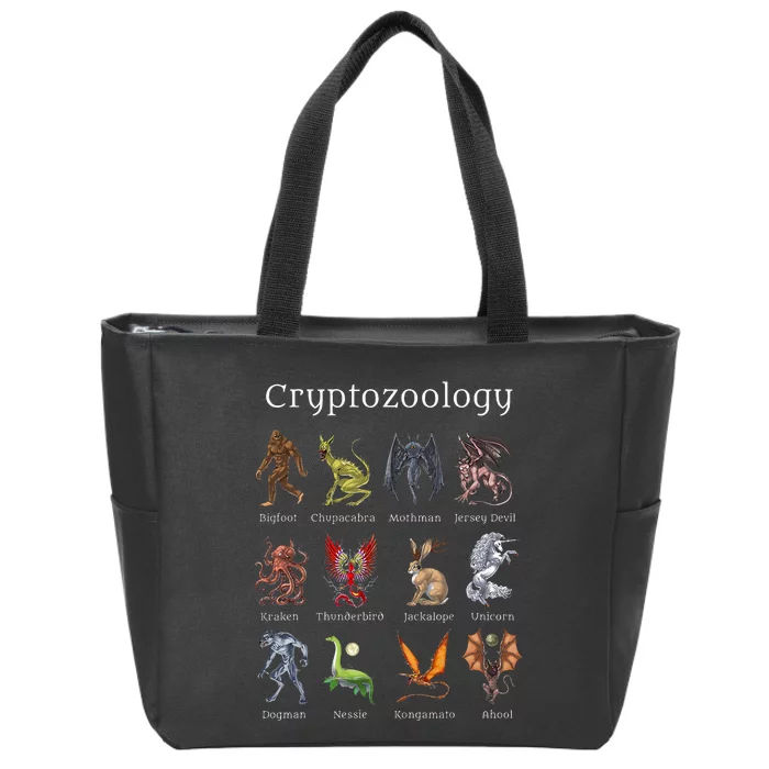 Cryptozoology Cryptid Creatures Fantasy Mythical Monsters Zip Tote Bag