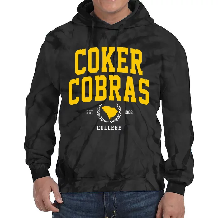 Coker College Cobras Arch Design Tie Dye Hoodie