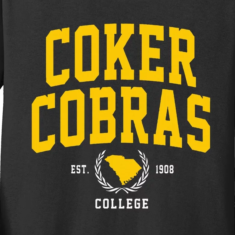 Coker College Cobras Arch Design Kids Long Sleeve Shirt