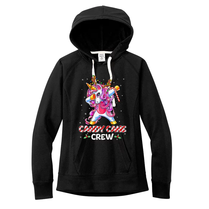 Candy Cane Crew Unicorn Squad Funny Christmas Women's Fleece Hoodie