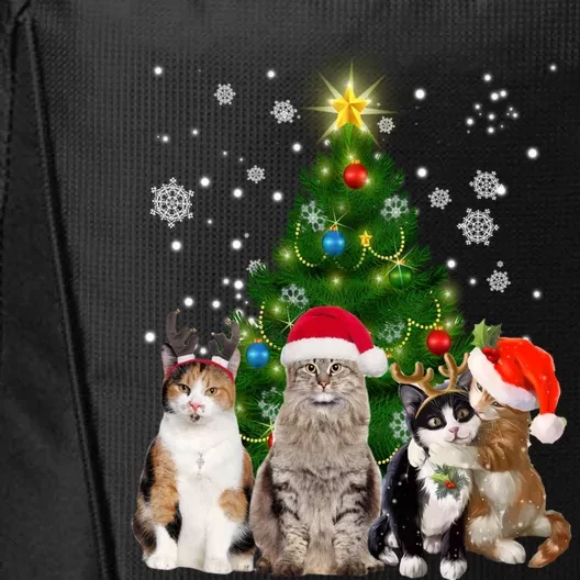 Cute Cat Christmas Tree Cat Lover Xmas Cat Mom Gift City Backpack