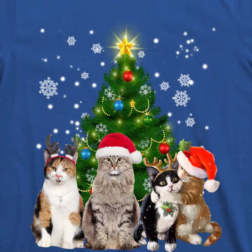 Cute Cat Christmas Tree Cat Lover Xmas Cat Mom Gift T-Shirt