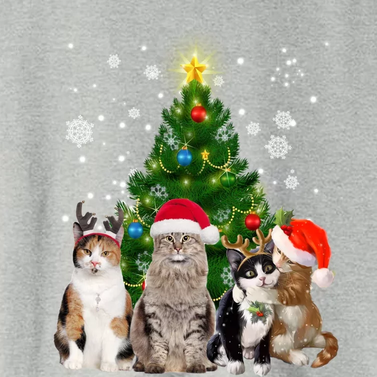 Cute Cat Christmas Tree Cat Lover Xmas Cat Mom Gift Women's Crop Top Tee