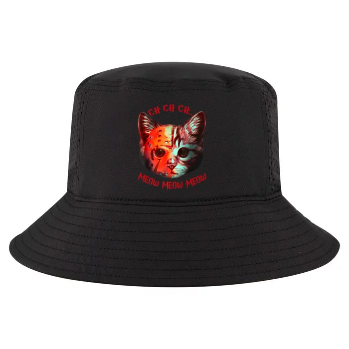 Ch Ch Ch Meow Meow Halloween Scary Cat Cool Comfort Performance Bucket Hat