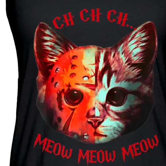 Ch Ch Ch Meow Meow Halloween Scary Cat Ladies Essential Flowy Tank