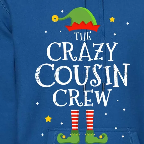 Crazy Christmas Cousin Crew With Elf For Xmas Family Pajama Gift Premium Hoodie