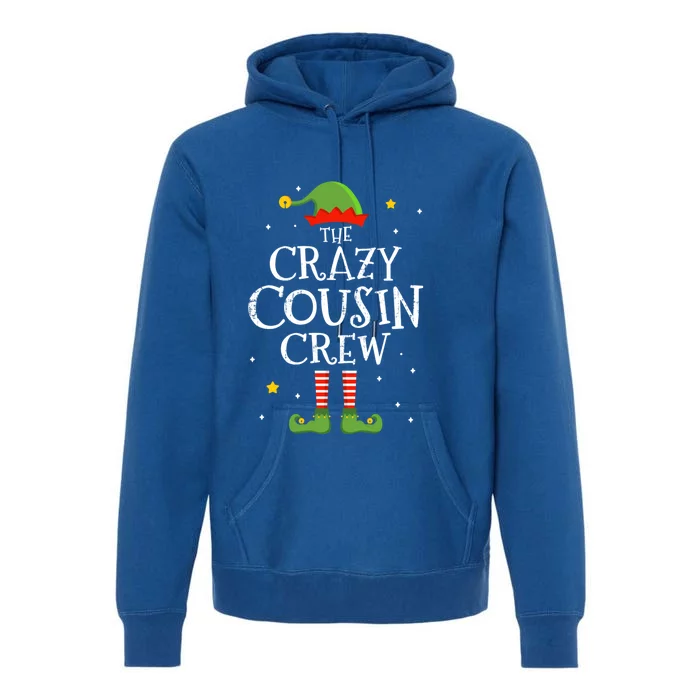 Crazy Christmas Cousin Crew With Elf For Xmas Family Pajama Gift Premium Hoodie