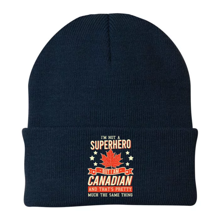 Canadian Canada Citizen Flag Superhero Power Eh Knit Cap Winter Beanie