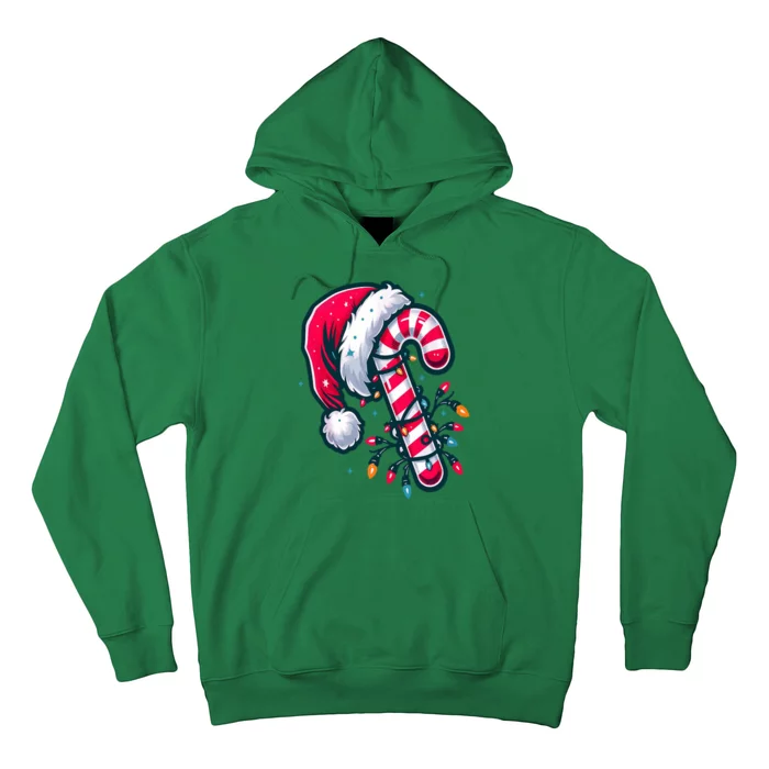 Candy Cane Christmas Lights Holiday Hoodie