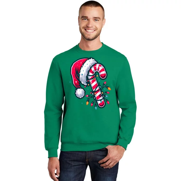 Candy Cane Christmas Lights Holiday Sweatshirt