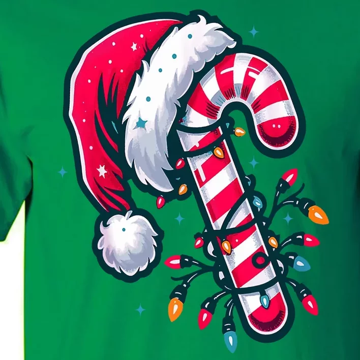 Candy Cane Christmas Lights Holiday Tall T-Shirt