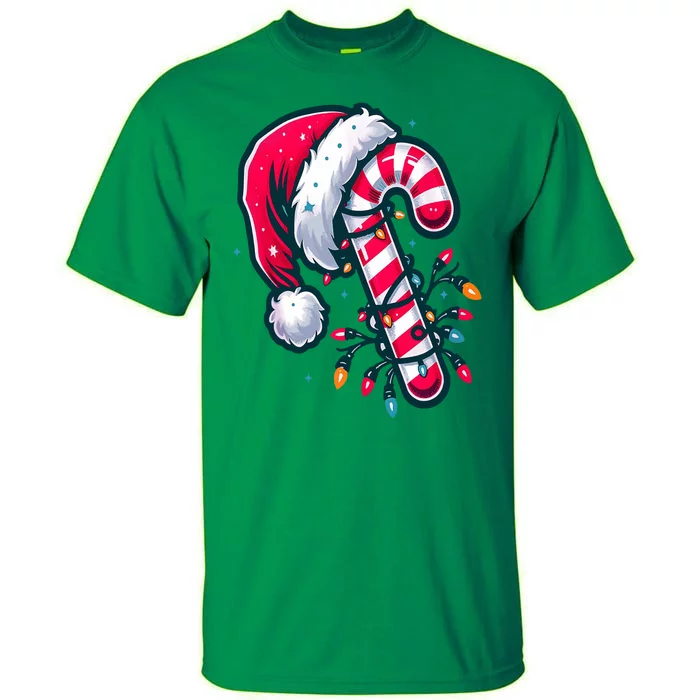 Candy Cane Christmas Lights Holiday Tall T-Shirt