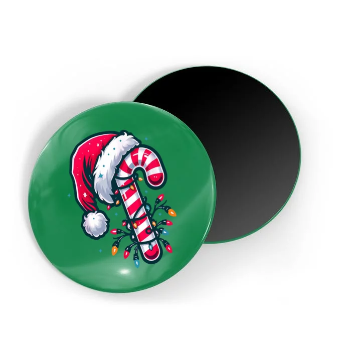 Candy Cane Christmas Lights Holiday Magnet