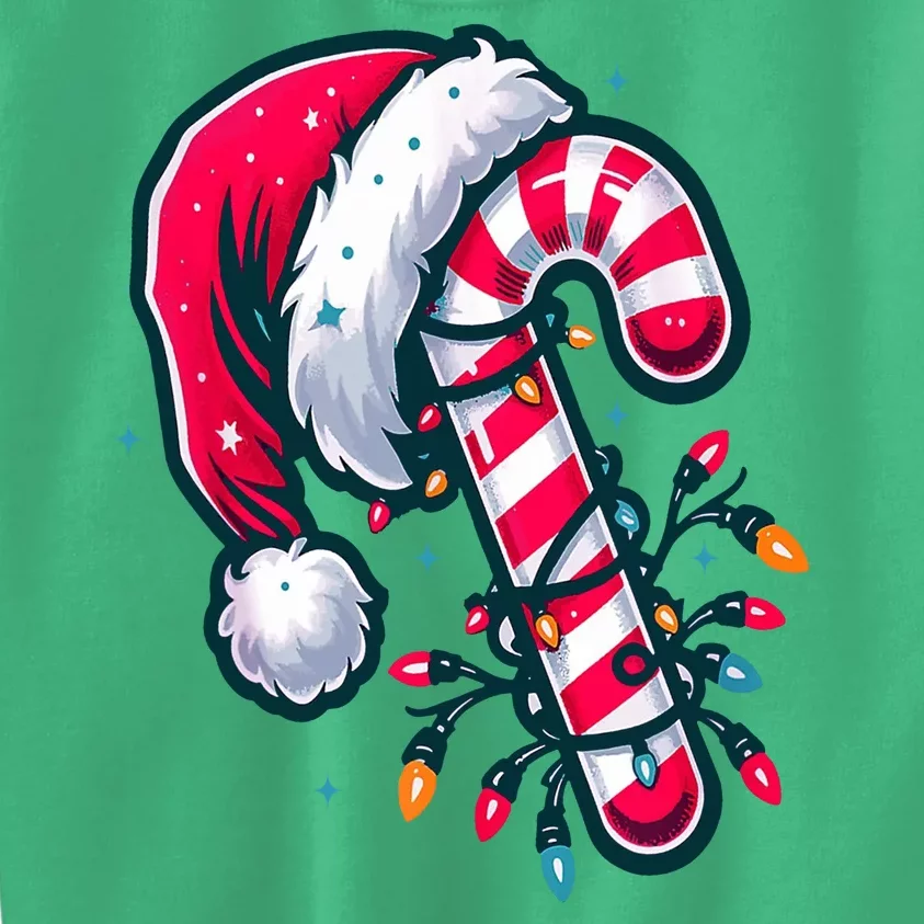 Candy Cane Christmas Lights Holiday Kids Sweatshirt