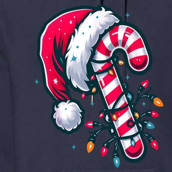 Candy Cane Christmas Lights Holiday Premium Hoodie